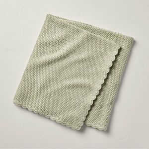 Scalloped Trim Knit Baby Blanket Sage Green - Hearth & Hand™ with Magnolia